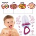 Zooawa Baby Food Feeder Soft Silicone Mesh Fruit & Food Feeder Pacifier Teether Feeding Pacifier Teething Toy for Infants BPA-Free 3 Different Sized Purple + White - B07BBPQ24T